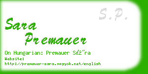 sara premauer business card